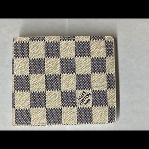 Louis Vuitton White Marco Damier Azur Mens Wallet